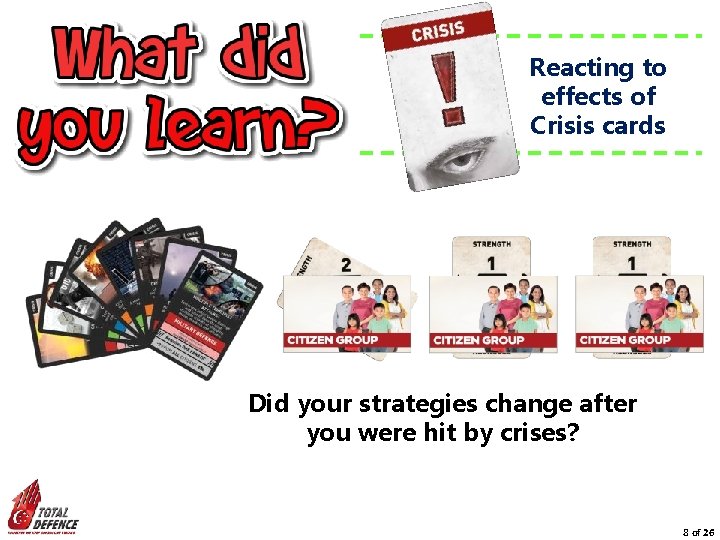 Reacting to effects of Crisis cards Did your strategies change after you were hit