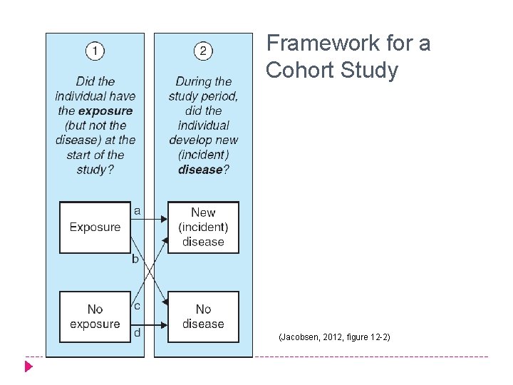 Framework for a Cohort Study (Jacobsen, 2012, figure 12 -2) 