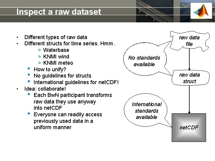 Inspect a raw dataset • • • Different types of raw data Different structs