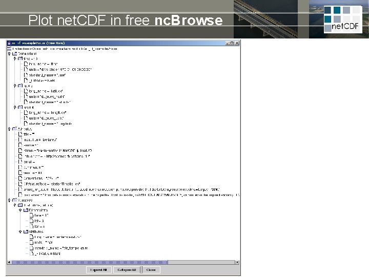 Plot net. CDF in free nc. Browse 