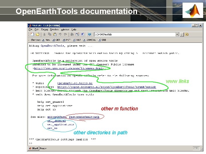 Open. Earth. Tools documentation www links other m function other directories in path 