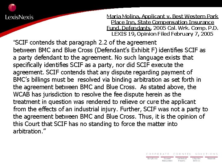 Maria Molina, Applicant v. Best Western Park Place Inn, State Compensation Insurance Fund, Defendants,