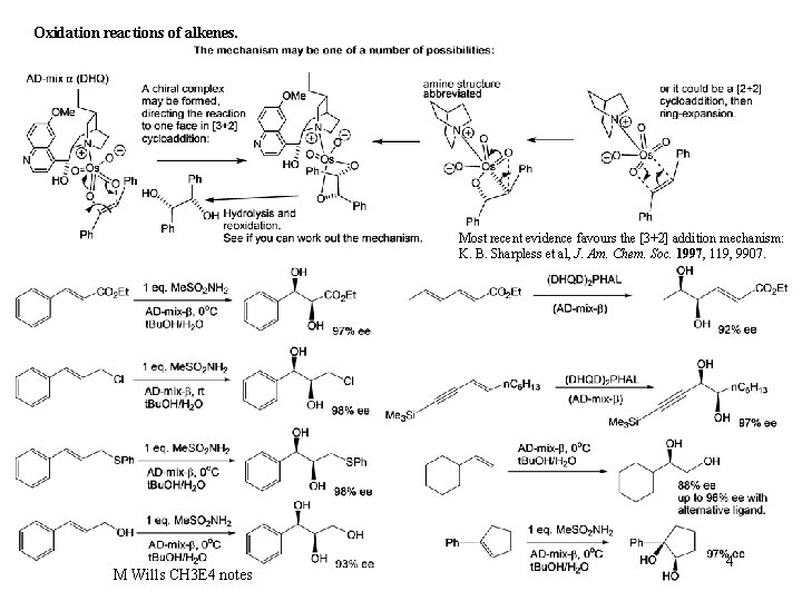 Oxidation reactions of alkenes. Most recent evidence favours the [3+2] addition mechanism: K. B.