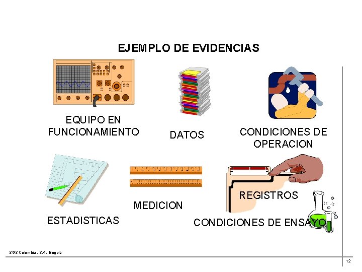 EJEMPLO DE EVIDENCIAS EQUIPO EN FUNCIONAMIENTO DATOS MEDICION ESTADISTICAS CONDICIONES DE OPERACION REGISTROS CONDICIONES