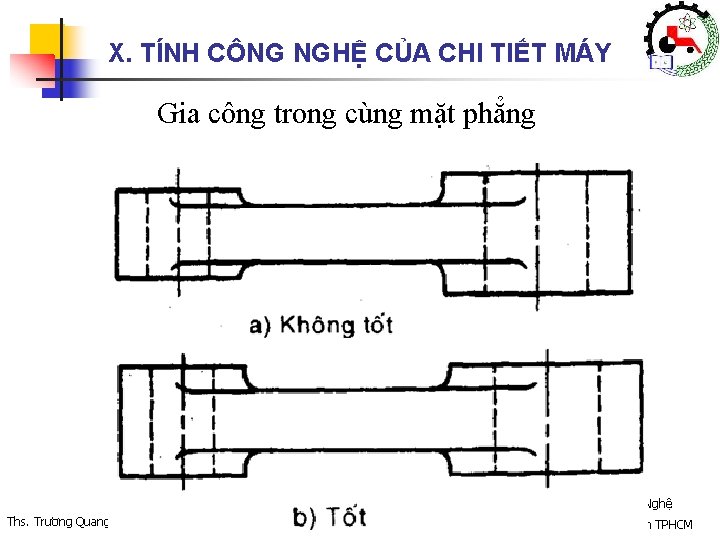 X. TÍNH CÔNG NGHỆ CỦA CHI TIẾT MÁY Gia công trong cùng mặt phẳng