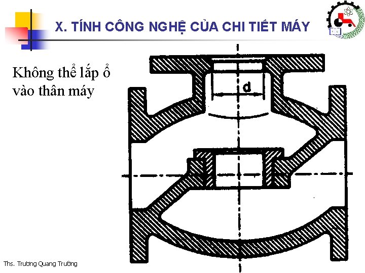 X. TÍNH CÔNG NGHỆ CỦA CHI TIẾT MÁY Không thể lắp ổ vào thân