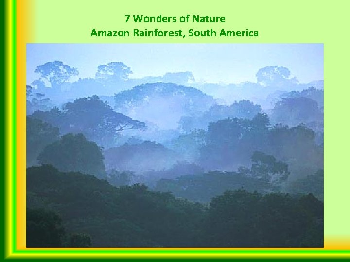 Nature Conservation 7 Wonders Of Nature Amazon Rainforest