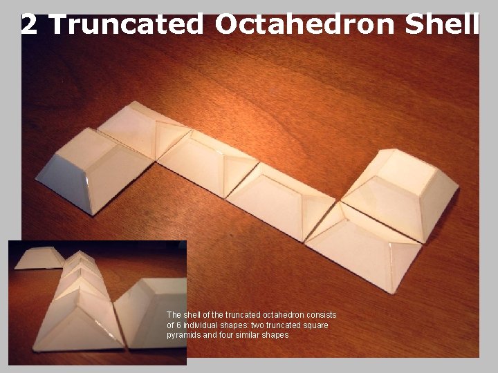 2 Truncated Octahedron Shell The shell of the truncated octahedron consists of 6 individual