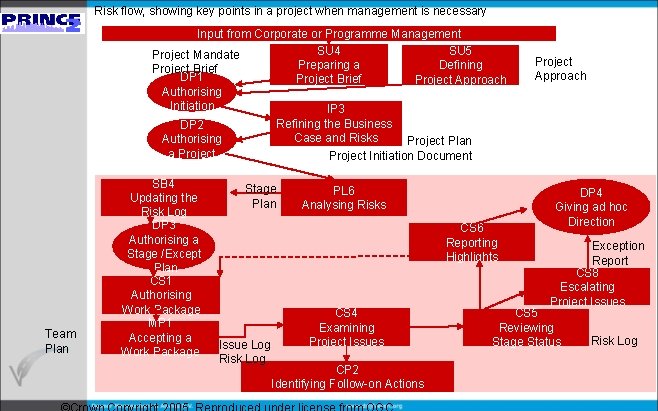 Risk flow, showing key points in a project when management is necessary Input from