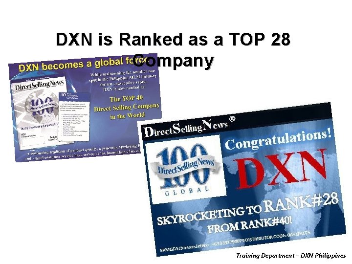 DXN is Ranked as a TOP 28 Company Training Department – DXN Philippines 