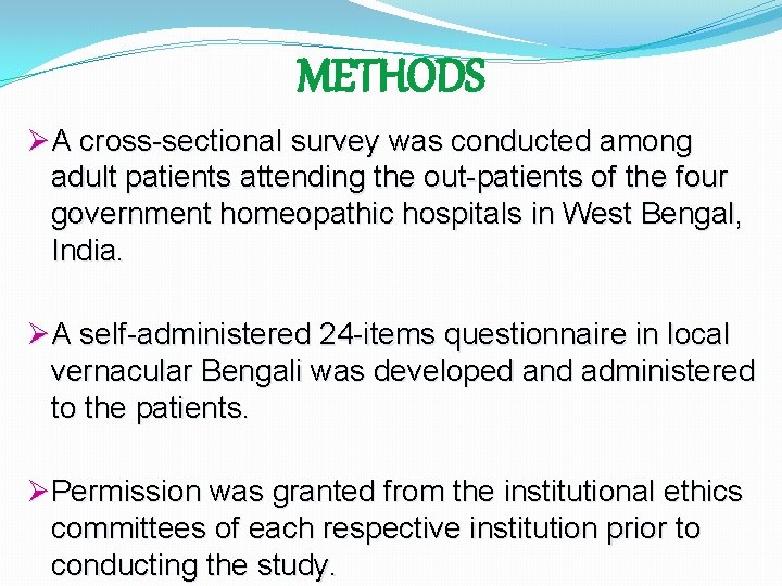 METHODS ØA cross-sectional survey was conducted among adult patients attending the out-patients of the