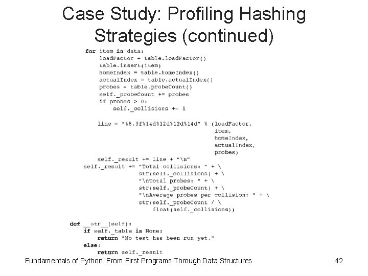 Case Study: Profiling Hashing Strategies (continued) Fundamentals of Python: From First Programs Through Data