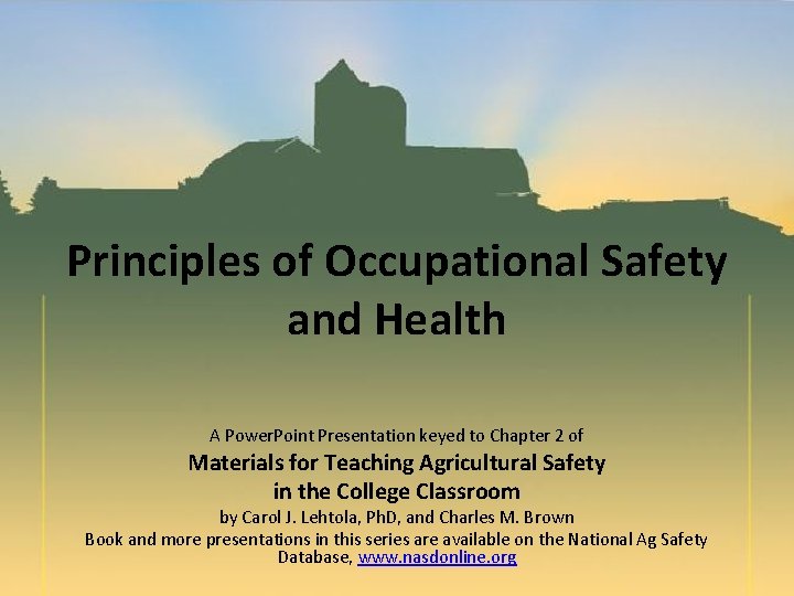 Principles of Occupational Safety and Health A Power