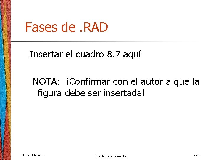 Fases de. RAD Insertar el cuadro 8. 7 aquí NOTA: ¡Confirmar con el autor