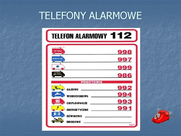 TELEFONY ALARMOWE 