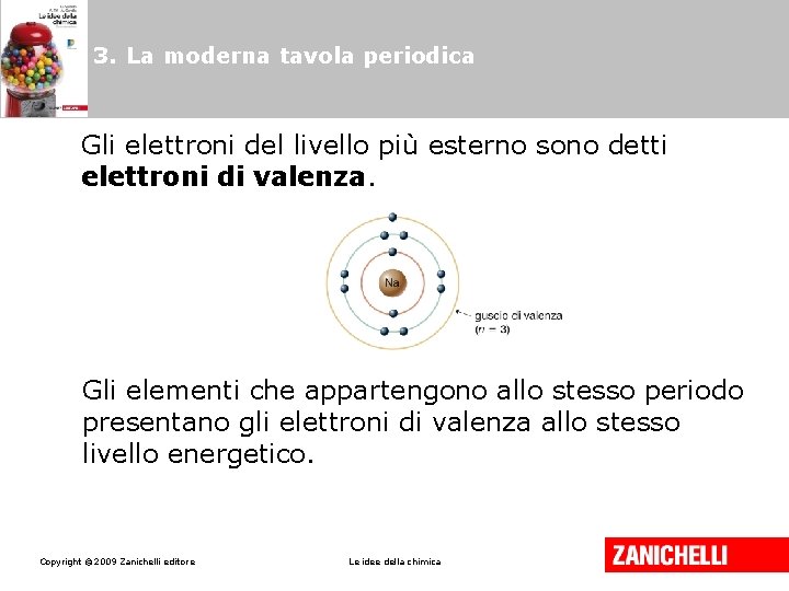 3. La moderna tavola periodica Gli elettroni del livello più esterno sono detti elettroni