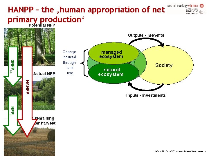 HANPP – the ‚human appropriation of net primary production‘ Potential NPP Outputs - Benefits