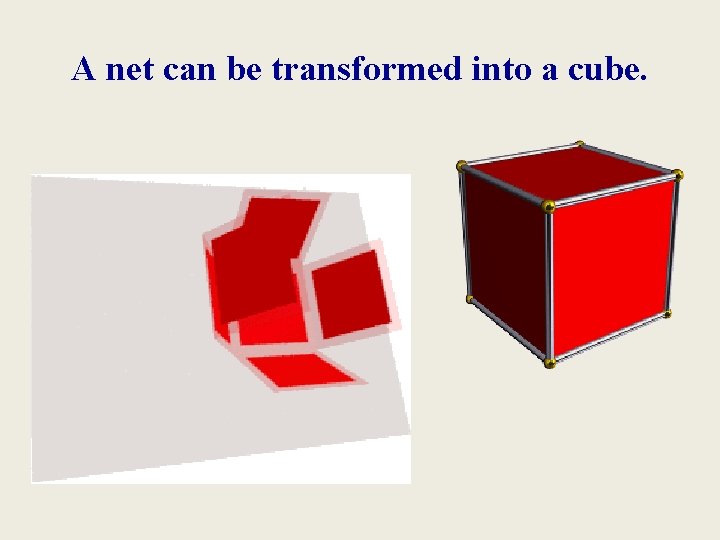 A net can be transformed into a cube. 