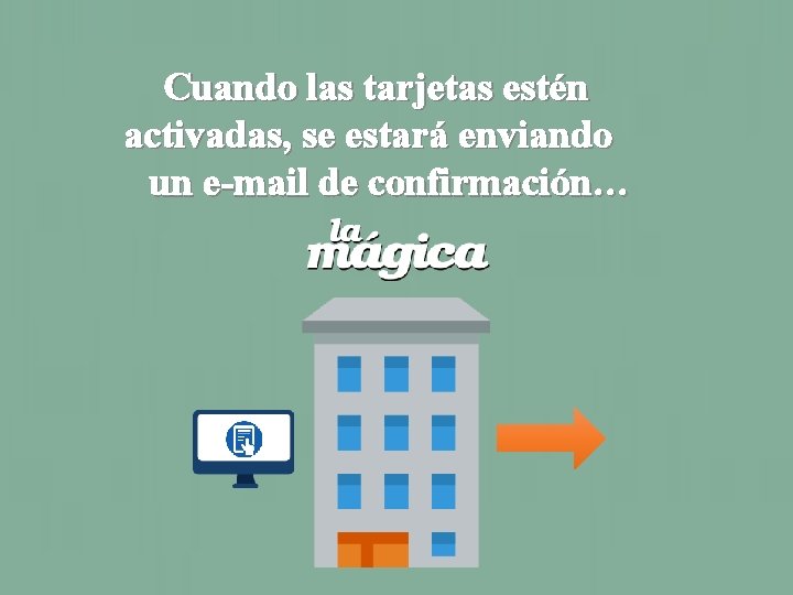 Cuando las tarjetas estén activadas, se estará enviando un e-mail de confirmación… 