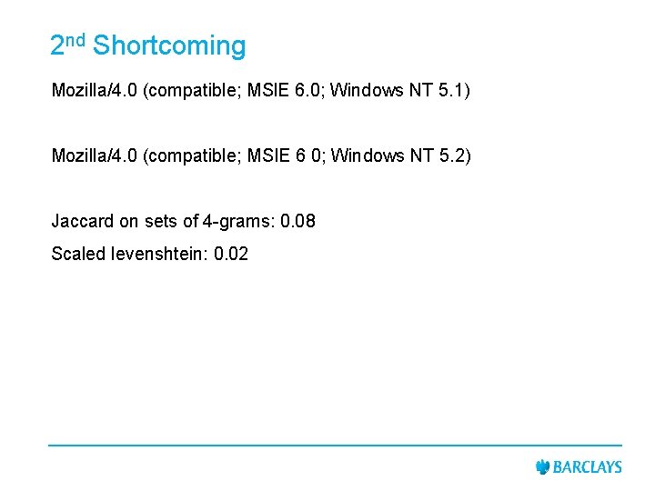 2 nd Shortcoming Mozilla/4. 0 (compatible; MSl. E 6. 0; Windows NT 5. 1)