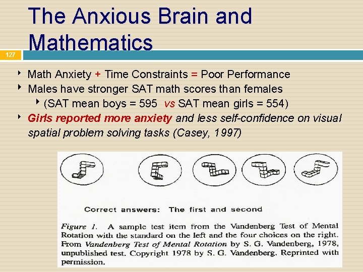 127 The Anxious Brain and Mathematics Math Anxiety + Time Constraints = Poor Performance