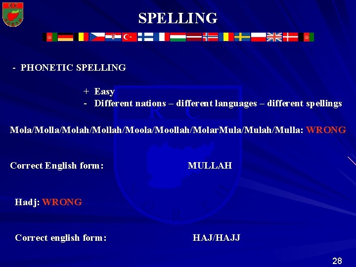 SPELLING - PHONETIC SPELLING + Easy - Different nations – different languages – different SPELLING - PHONETIC SPELLING + Easy - Different nations – different languages – different