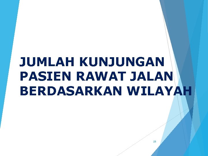 JUMLAH KUNJUNGAN PASIEN RAWAT JALAN BERDASARKAN WILAYAH 28 