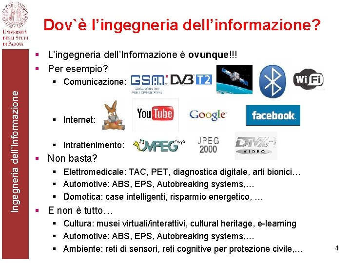 Dov`è l’ingegneria dell’informazione? § L’ingegneria dell’Informazione è ovunque!!! § Per esempio? Ingegneria dell’Informazione §