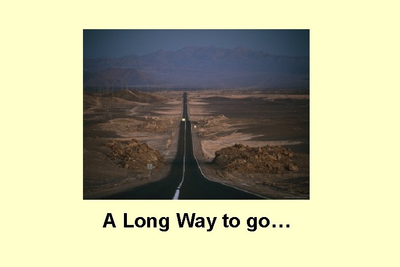 A Long Way to go… 