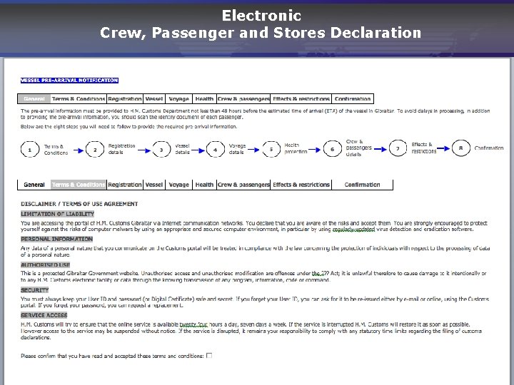 Electronic Crew, Passenger and Stores Declaration 