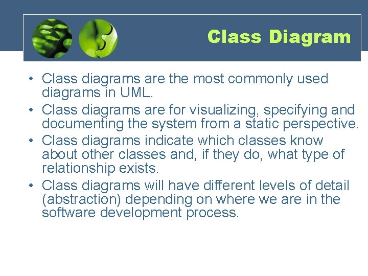 Class Diagram • Class diagrams are the most commonly used diagrams in UML. • Class Diagram • Class diagrams are the most commonly used diagrams in UML. •
