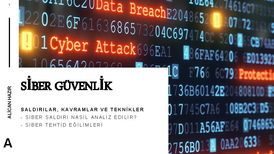 ALİCAN HAZIR 1 SİBER GÜVENLİK SALDIRILAR, KAVRAMLAR VE TEKNİKLER - SİBER SALDIRI NASIL ANALİZ