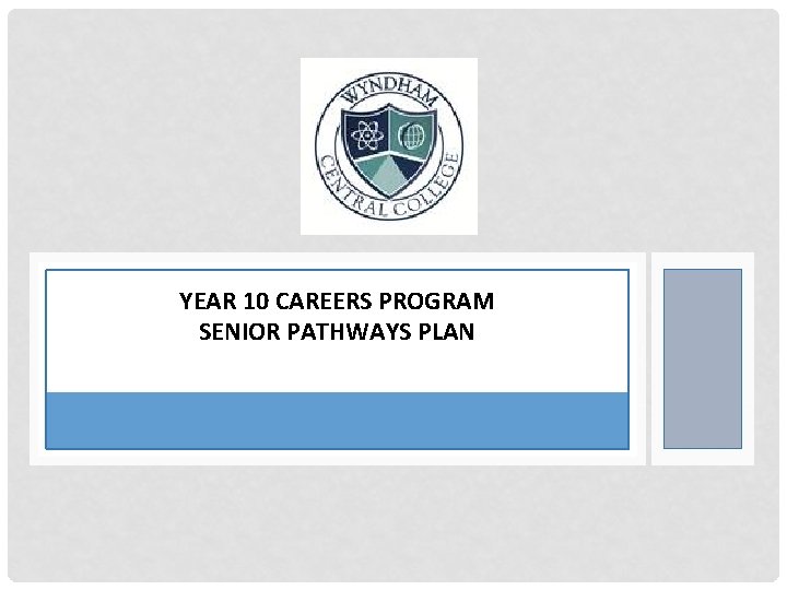 YEAR 10 CAREERS PROGRAM SENIOR PATHWAYS PLAN 