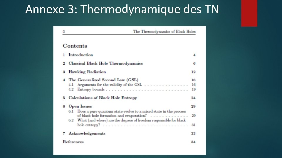 Annexe 3: Thermodynamique des TN 