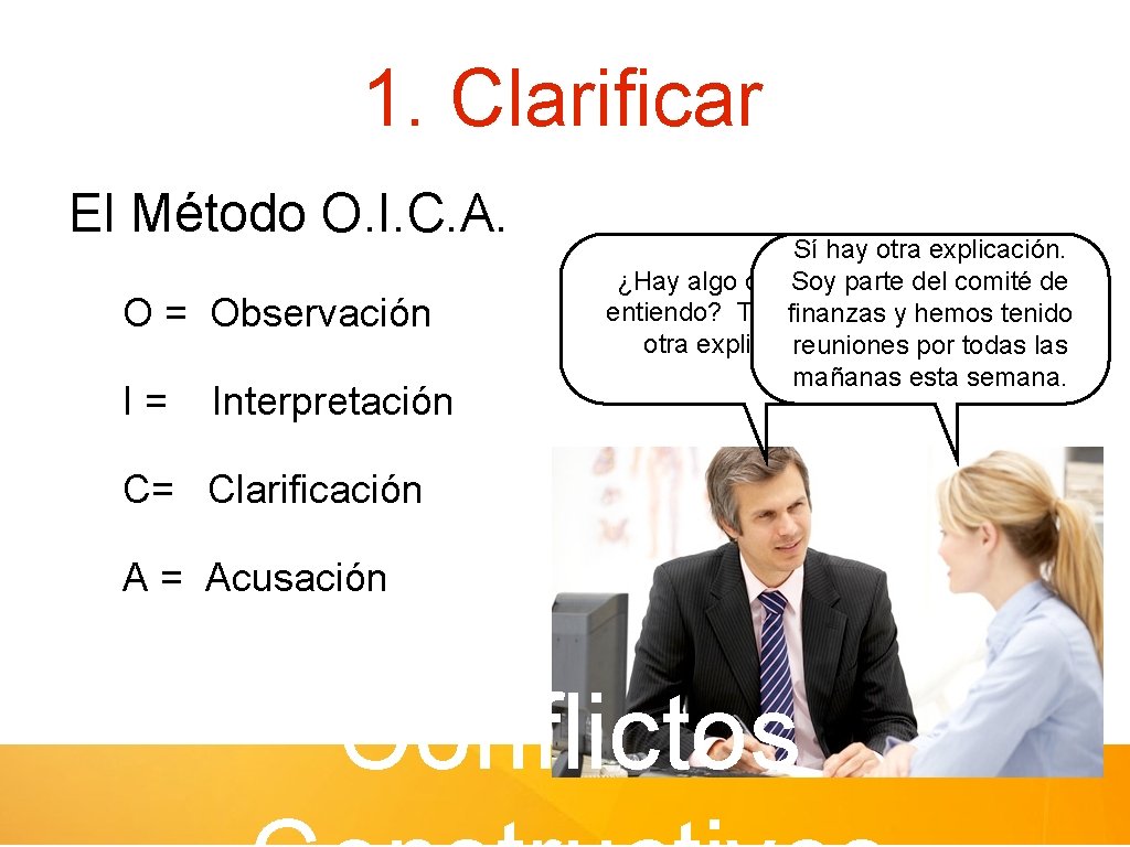 1. Clarificar El Método O. I. C. A. O = Observación I= Interpretación Sí