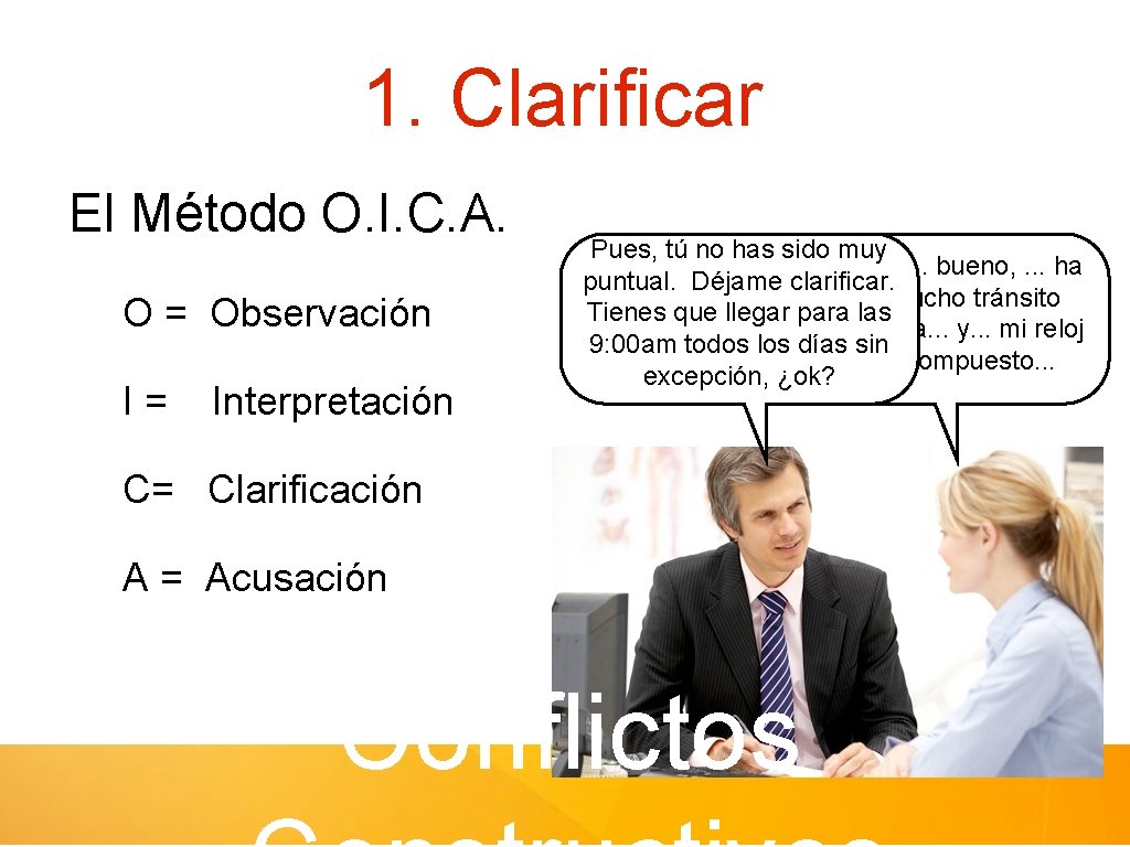 1. Clarificar El Método O. I. C. A. O = Observación I= Interpretación Pues,