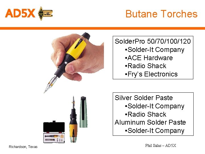 AD 5 X Butane Torches Solder. Pro 50/70/100/120 • Solder-It Company • ACE Hardware