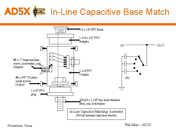 AD 5 X In-Line Capacitive Base Match 1/2 x 1/8 NPT Brass 1 -1/4