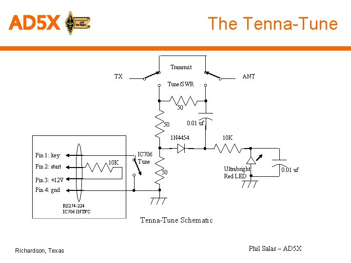 AD 5 X The Tenna-Tune Transmit TX ANT Tune/SWR 50 50 0. 01 uf