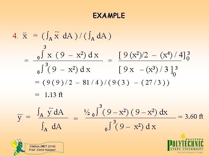 EXAMPLE ~ 4. x = ( A x d. A ) / ( A