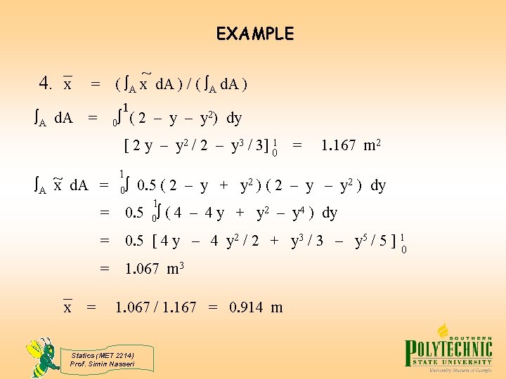 EXAMPLE 4. x ~ = ( A x d. A ) / ( A