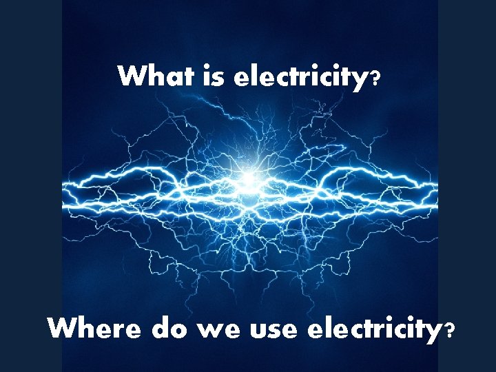 What is electricity? Where do we use electricity? 