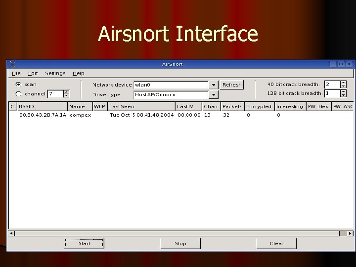 Airsnort Interface 
