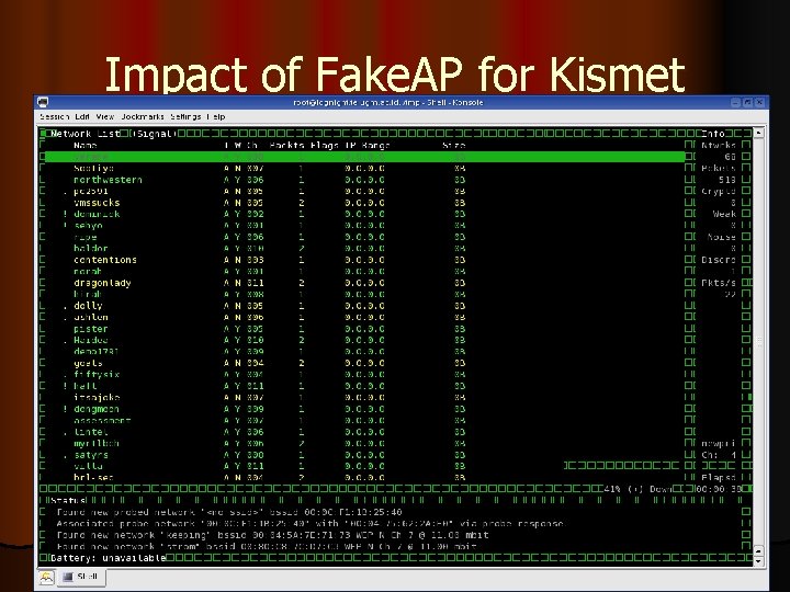 Impact of Fake. AP for Kismet 