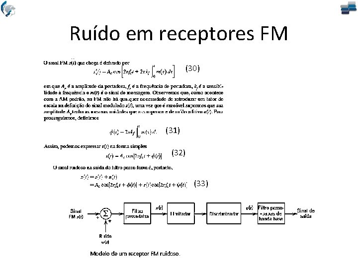 Ruído em receptores FM (30) (31) (32) (33) 