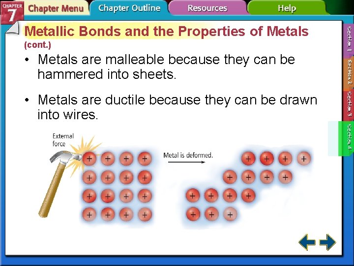 Metallic Bonds and the Properties of Metals (cont. ) • Metals are malleable because