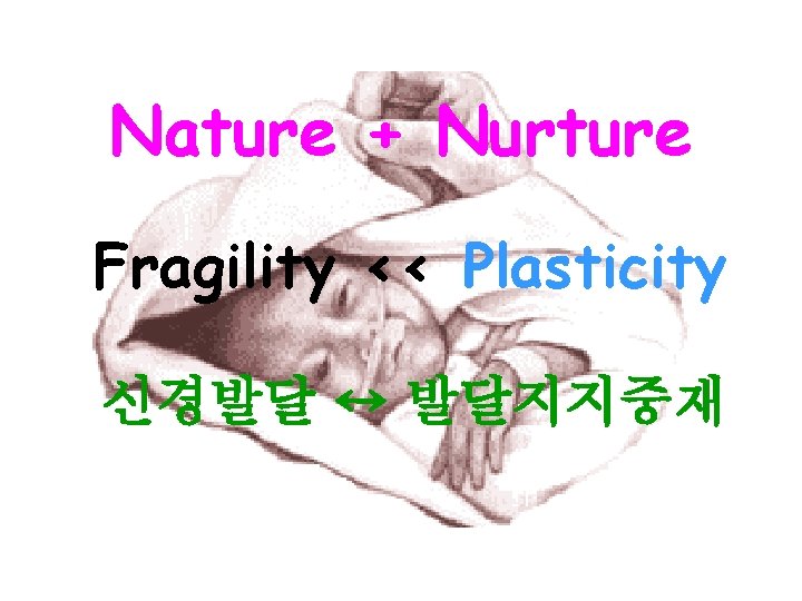 Nature + Nurture Fragility << Plasticity 신경발달 ↔ 발달지지중재 