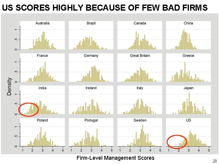 US SCORES HIGHLY BECAUSE OF FEW BAD FIRMS Firm-Level Management Scores 20 