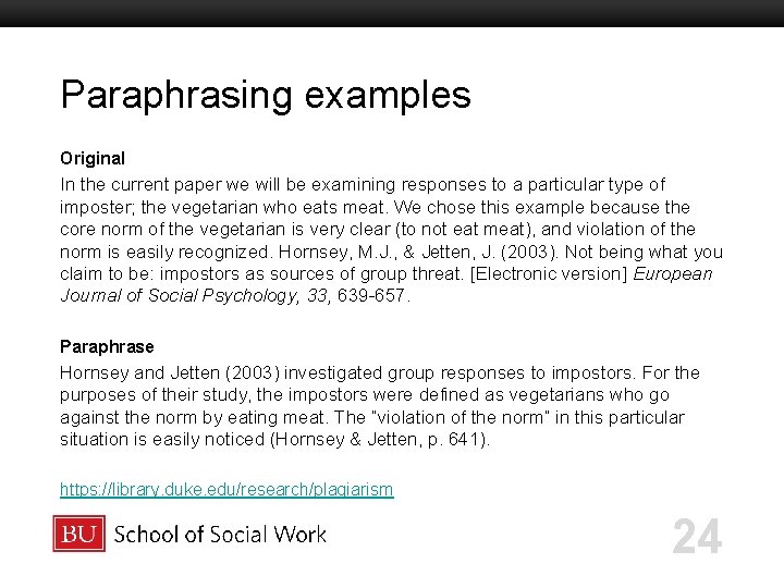 Paraphrasing examples Boston University Slideshow Title Goes Here Original In the current paper we Paraphrasing examples Boston University Slideshow Title Goes Here Original In the current paper we