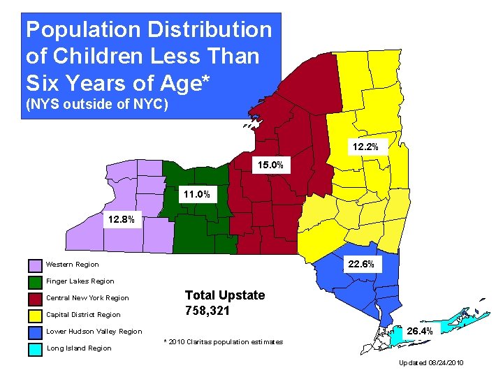 Population Distribution of Children Less Than Six Years of Age* (NYS outside of NYC)